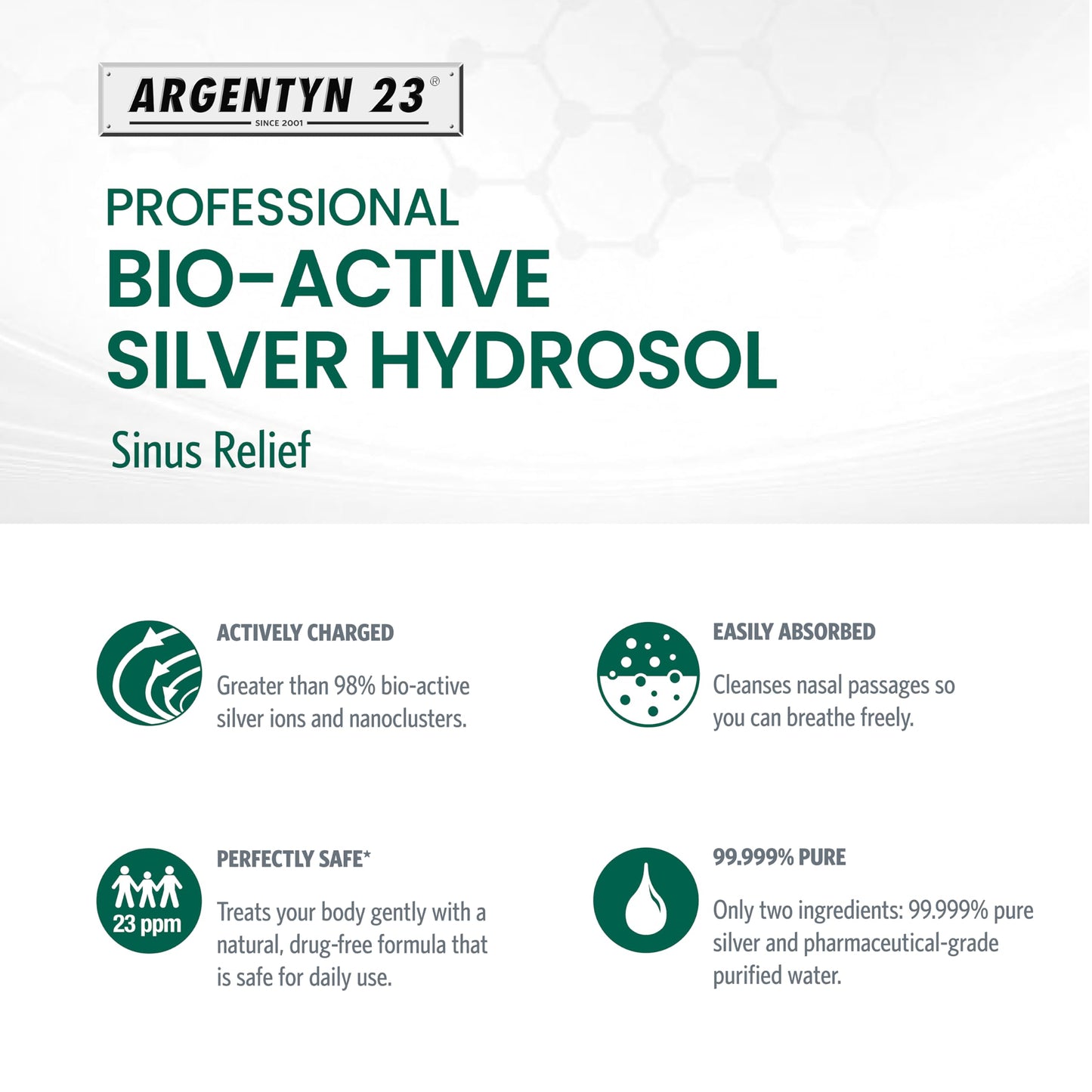 Argentyn 23 Sinus Support Nasal Spray - 23 ppm Colloidal Silver, 2 oz
