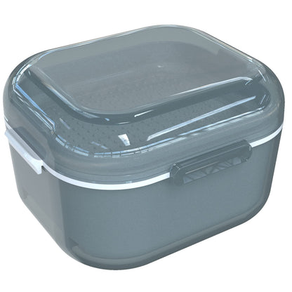 ARGOMAX Denture Case - Denture Cup for Soaking & Thorough Cleaning (Not Leak-Proof) - Grey