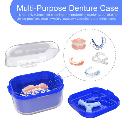 ARGOMAX Denture Case - Soaking Cup for Dentures, Retainers & Clear Braces