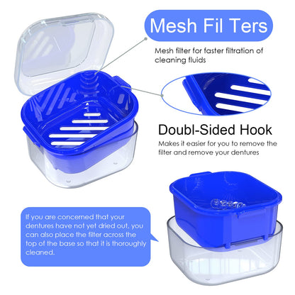 ARGOMAX Denture Case - Soaking Cup for Dentures, Retainers & Clear Braces