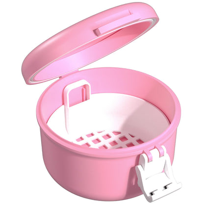ARGOMAX Leak-Proof Retainer Cleaner Case for Dentures | Travel Denture Cup Pink & White
