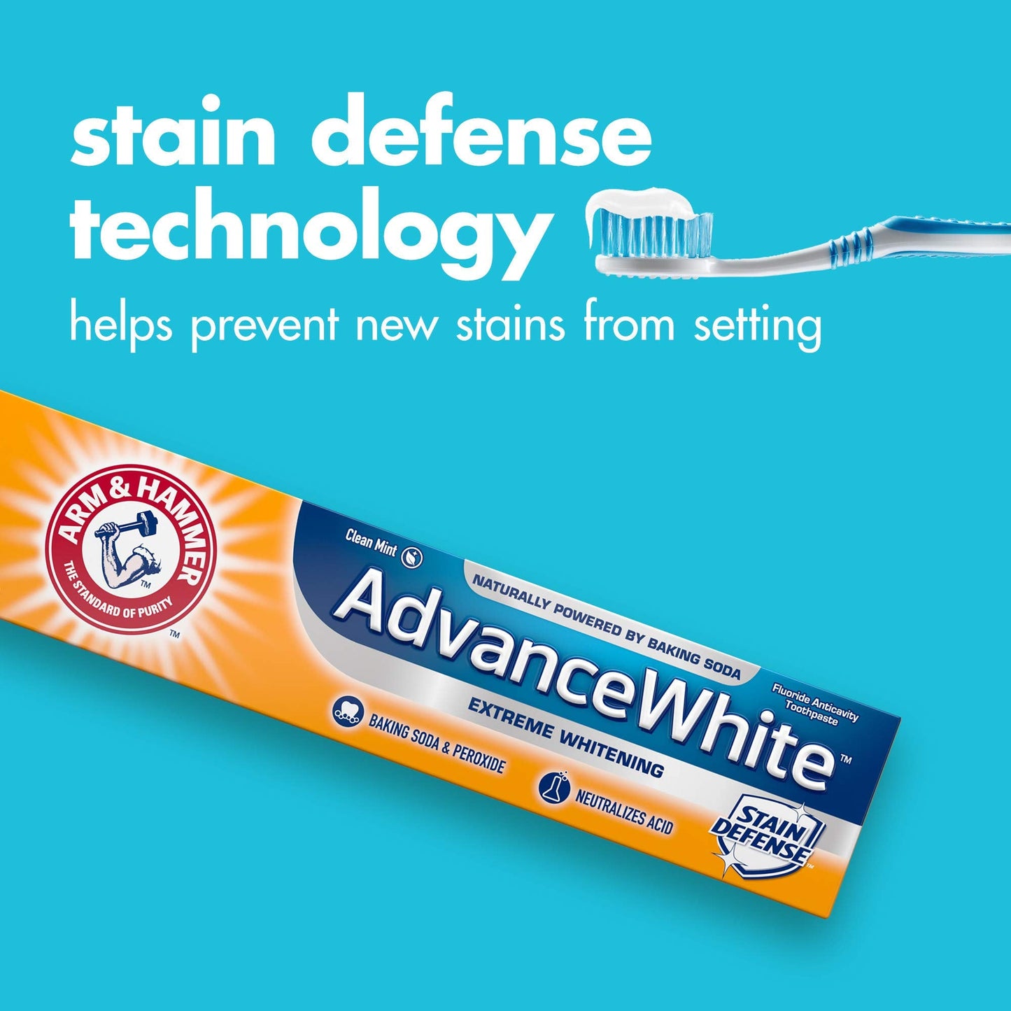 ARM & HAMMER Advance White Extreme Whitening Toothpaste – 4.3 oz (Pack of 6) | Baking Soda & Peroxide Whitening