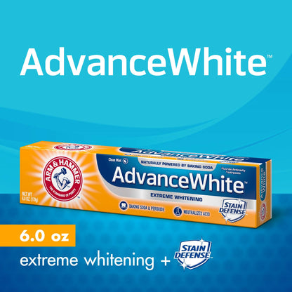 Arm & Hammer Advanced White Breath Freshening Toothpaste – Winter Mint, 6 oz | Fluoride Toothpaste
