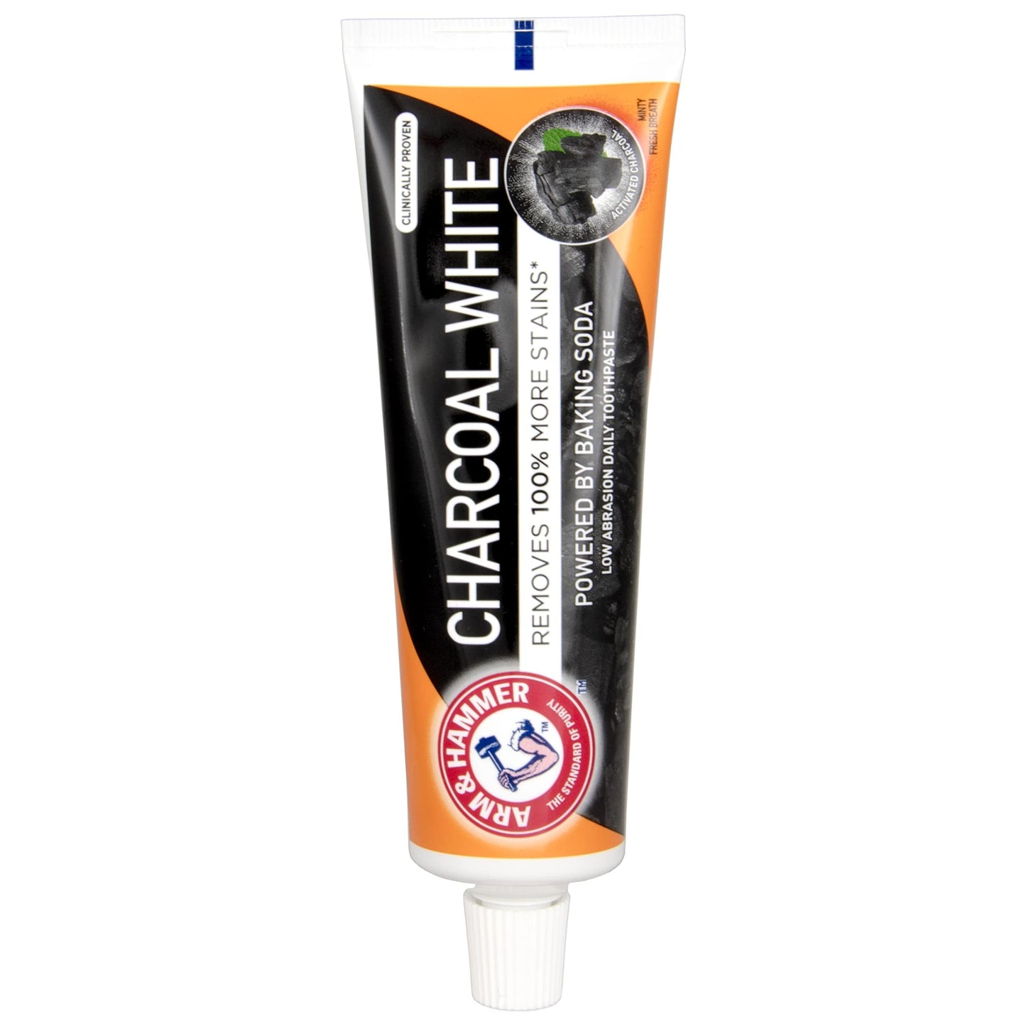Arm & Hammer Charcoal White Toothpaste, 75ml | Deep Clean & Enamel Strength