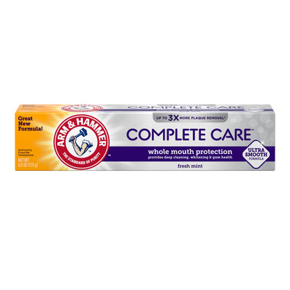 Arm & Hammer Complete Care Toothpaste – Whole Mouth Protection Six Pack, Mint, Fluoride (72 oz) Packaging May Vary