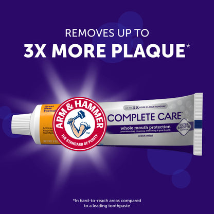Arm & Hammer Complete Care Toothpaste – Whole Mouth Protection Six Pack, Mint, Fluoride (72 oz) Packaging May Vary