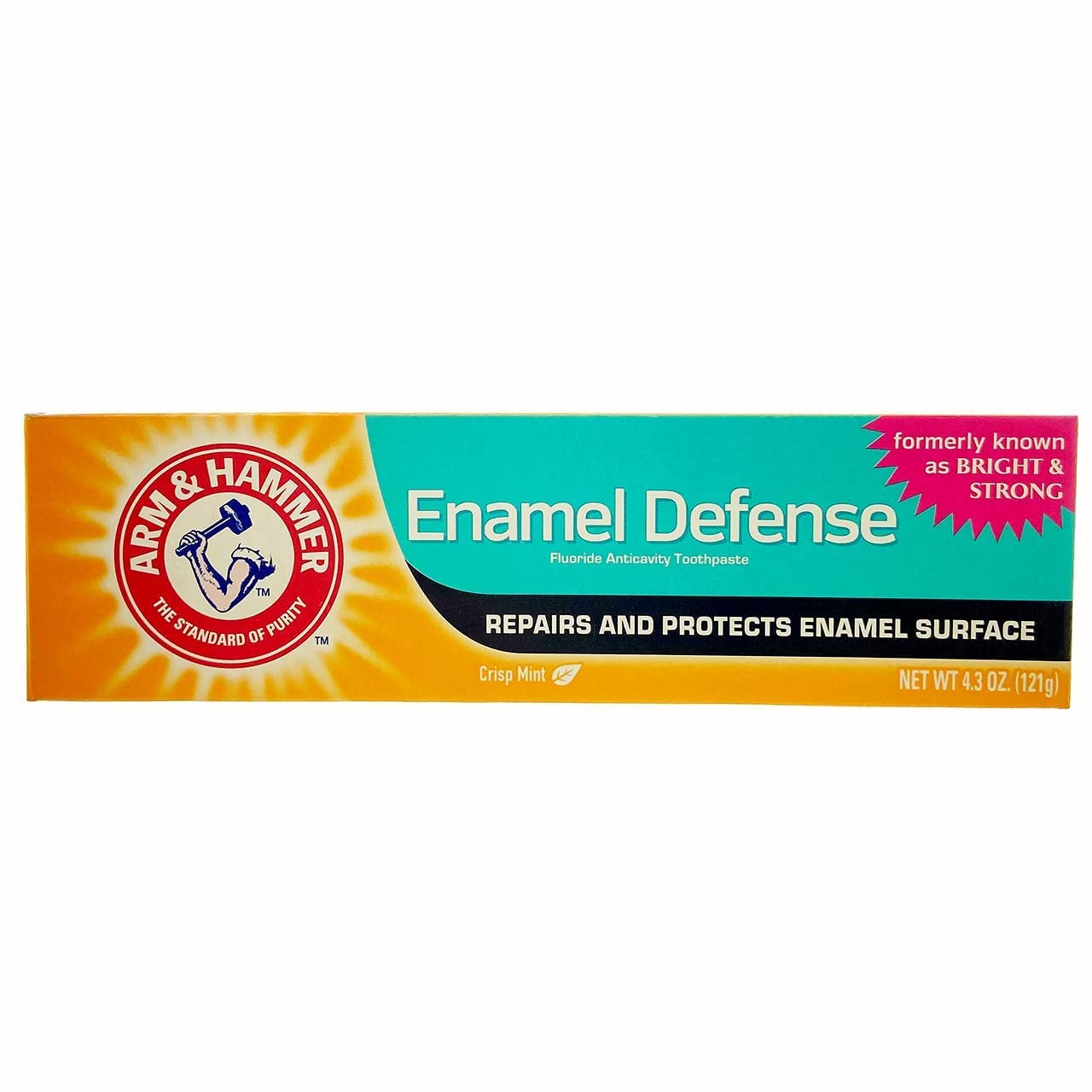 ARM & HAMMER Enamel Defense Toothpaste – Crisp Mint, 4.3 oz (Pack of 4)