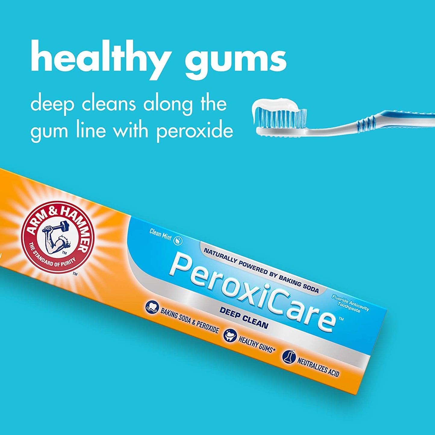 Arm & Hammer PeroxiCare Deep Clean Toothpaste – Clean Mint 6 oz (Pack of 3)