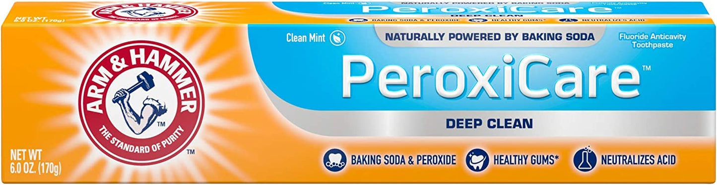 Arm & Hammer PeroxiCare Deep Clean Toothpaste – Clean Mint 6 oz (Pack of 3)
