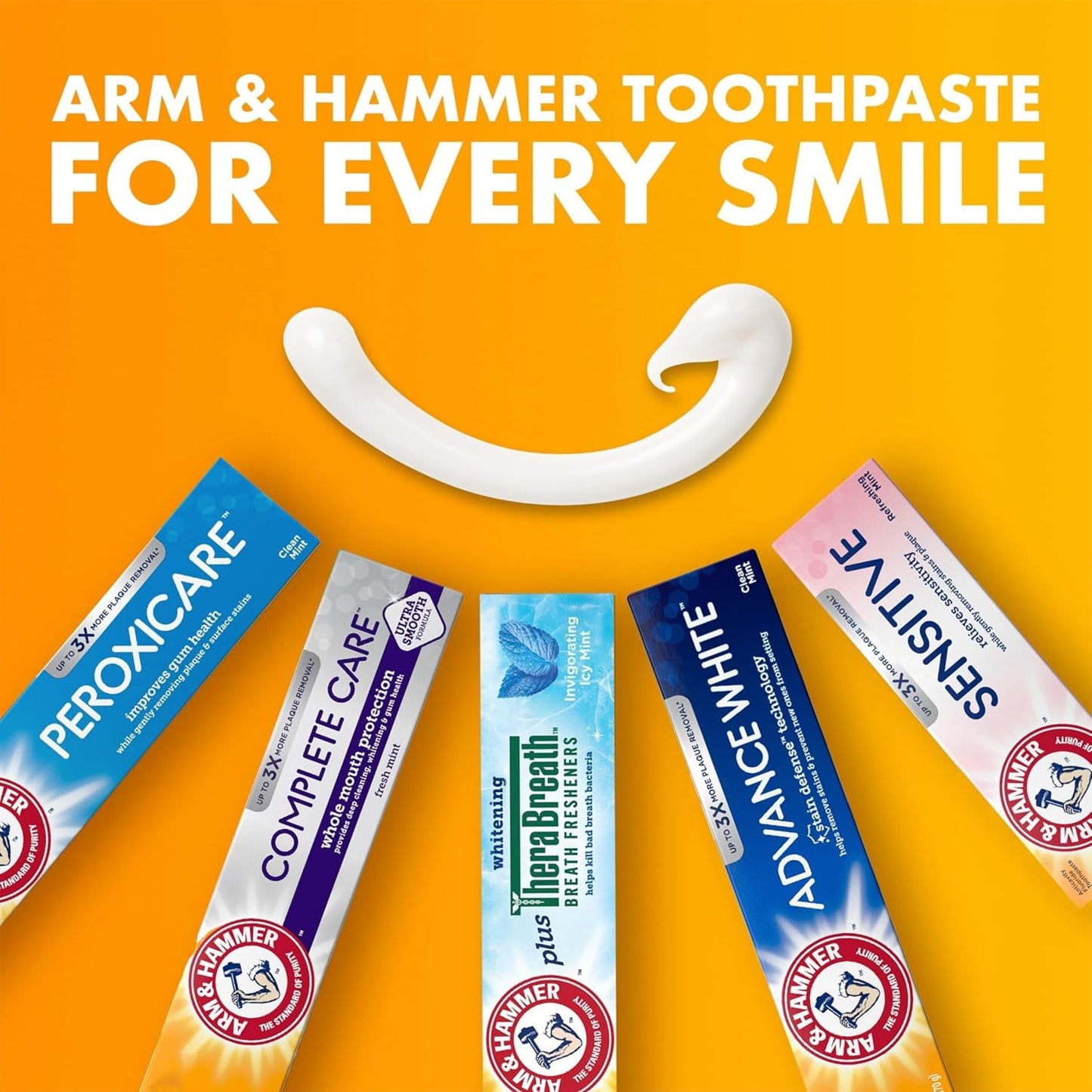 ARM & HAMMER Peroxicare Toothpaste for Gum Health – Baking Soda, Clean Mint, 6 oz, 4-Pack