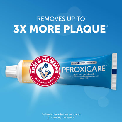ARM & HAMMER Peroxicare Toothpaste for Gum Health – Baking Soda, Clean Mint, 6 oz, 4-Pack