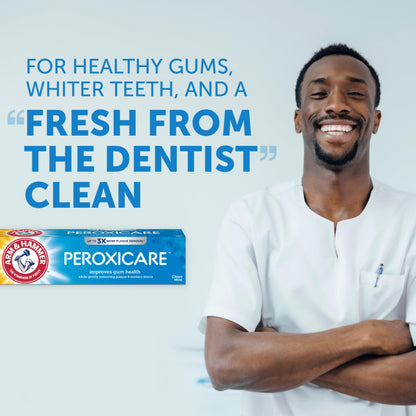 ARM & HAMMER Peroxicare Toothpaste for Gum Health – Baking Soda, Clean Mint, 6 oz, 4-Pack