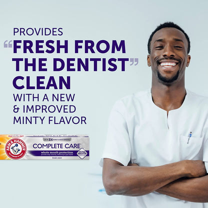 Arm & Hammer Complete Care Stain Defense Toothpaste, Fluoride Anticavity, 6 oz – Pack of 6 (Packaging May Vary)