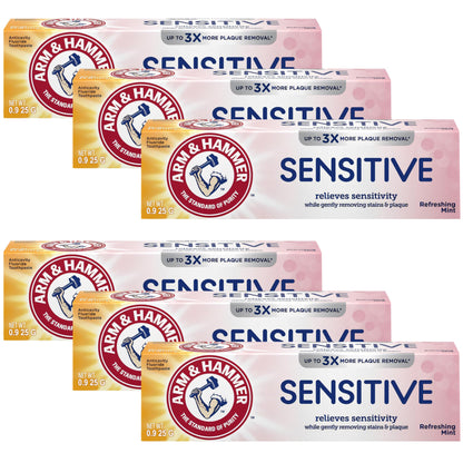 ARM & HAMMER Sensitive Teeth & Gums Toothpaste – 6 Pack, Mint, 0.9 oz Tubes