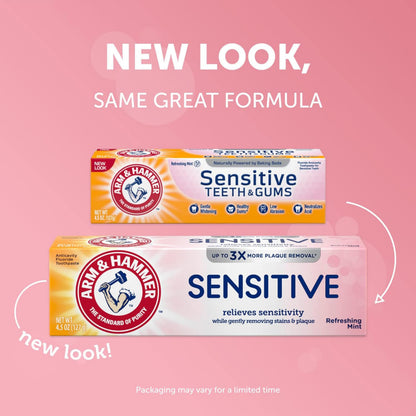 ARM & HAMMER Sensitive Teeth & Gums Toothpaste – 6 Pack, Mint, 0.9 oz Tubes