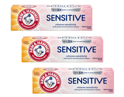 Arm & Hammer Sensitive Teeth & Gums Toothpaste - Mint Flavor (4.5 oz, Pack of 3)