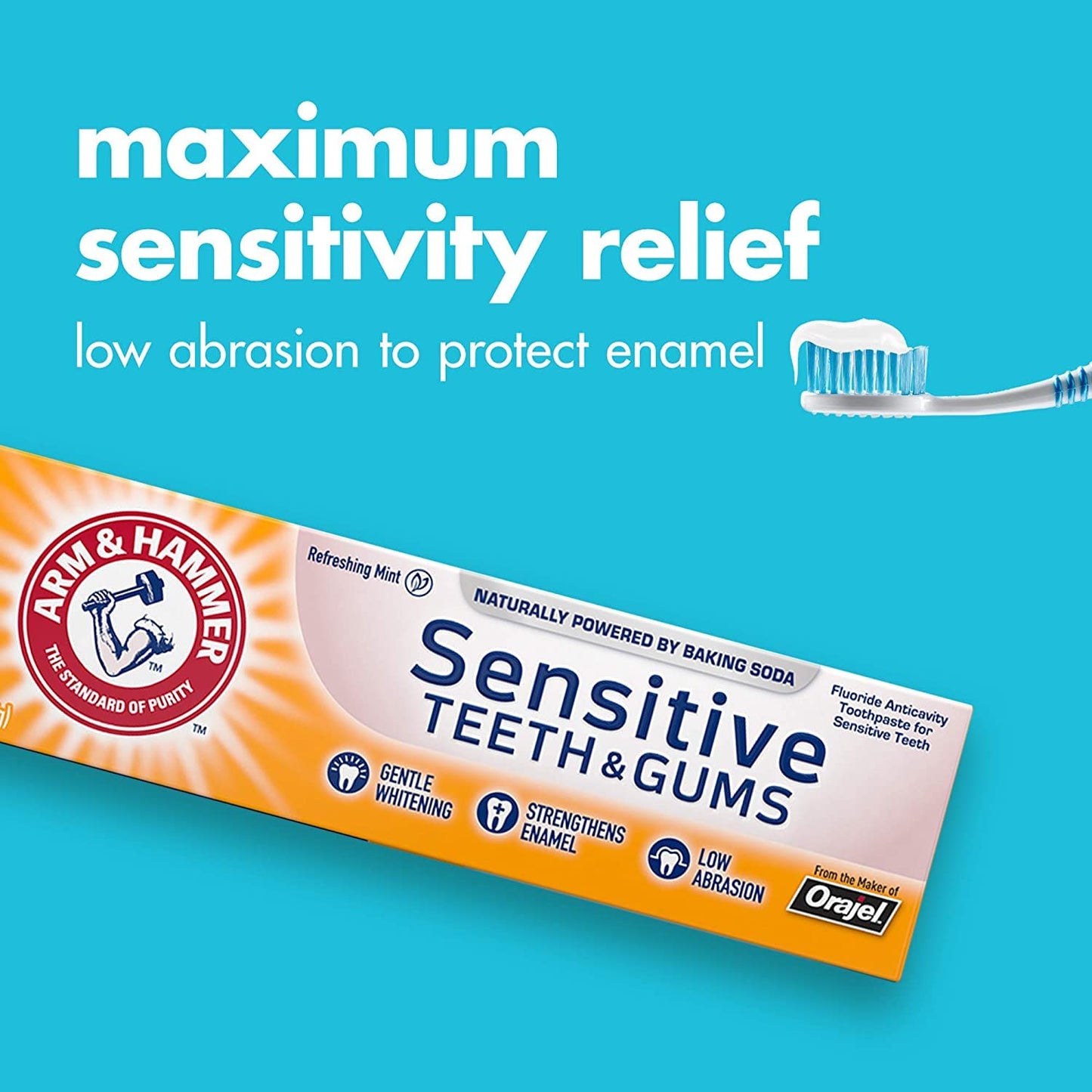 Arm & Hammer Sensitive Toothpaste - Pack of 3, Whitening, Fresh Mint 4.5 oz
