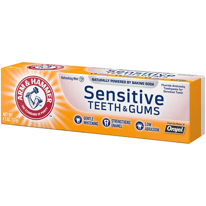 Arm & Hammer Sensitive Toothpaste - Pack of 3, Whitening, Fresh Mint 4.5 oz