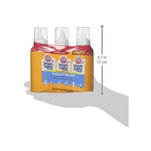 Arm & Hammer Simply Saline Nasal Mist Original – Pack of 3 (4.25 oz each)