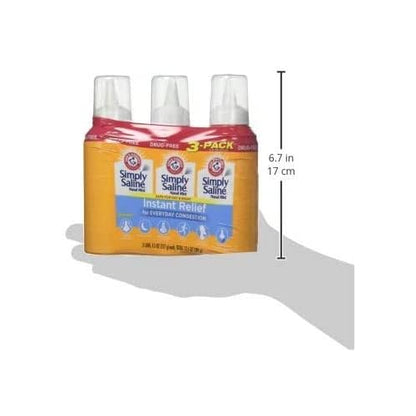Arm & Hammer Simply Saline Nasal Mist Original – Pack of 3 (4.25 oz each)