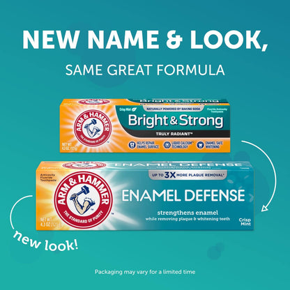 ARM & HAMMER Truly Radiant Whitening & Enamel Strengthening Toothpaste – Fresh Mint, 4.3 oz (Pack of 5)