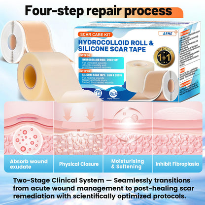 Arme Hydrocolloid Roll & Silicone Scar Tape — Complete Wound Care Duo
