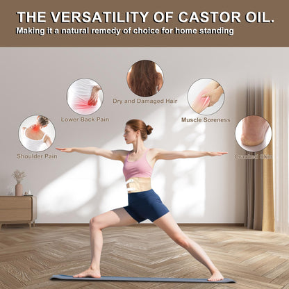 ARMINACO Castor Oil Pack Wrap – 9-Piece Full-Body Detox & Pain Relief (Adjustable)