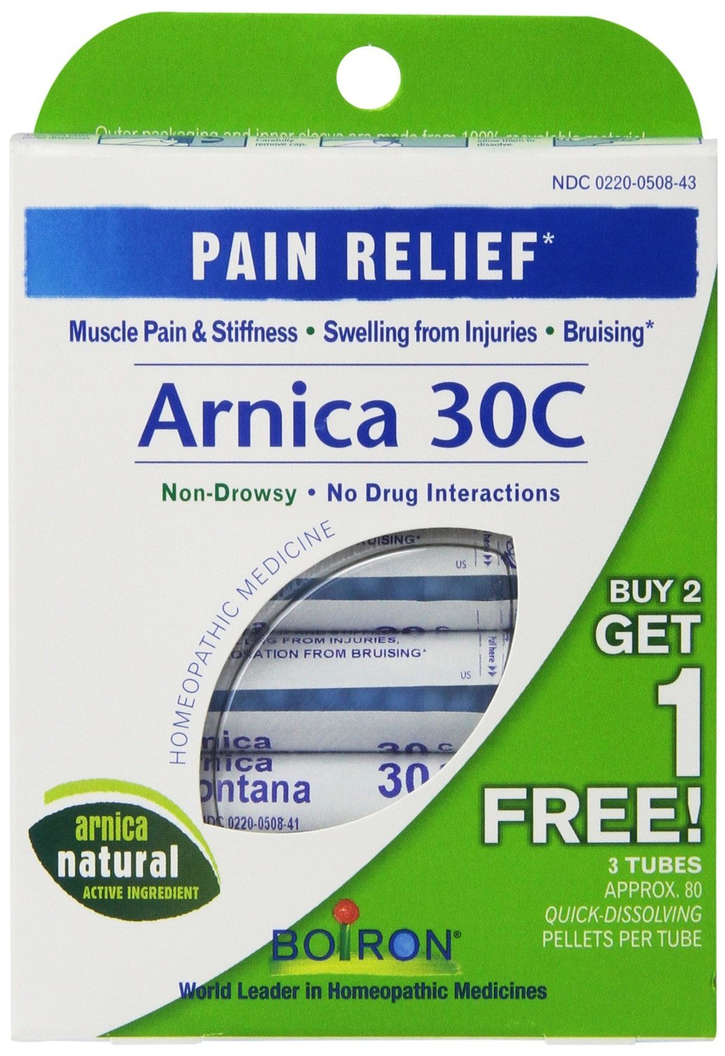 Arnica 30C 3 Tubes Pack – Boiron Pain Relief (Homeopathic)
