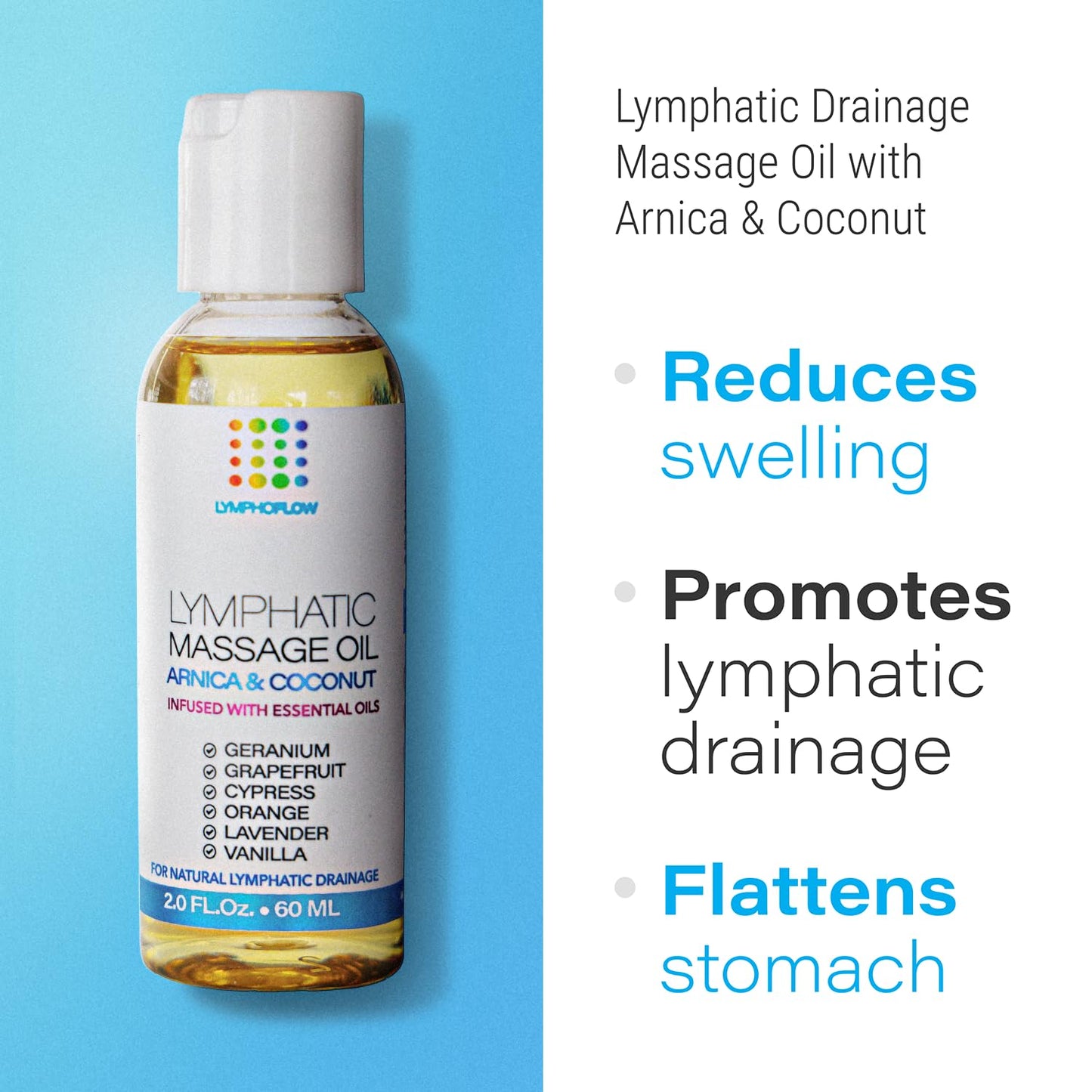 Lymphatic Drainage Massage Oil with Arnica & Coconut Oil – Post-Surgery Recovery (2 oz)