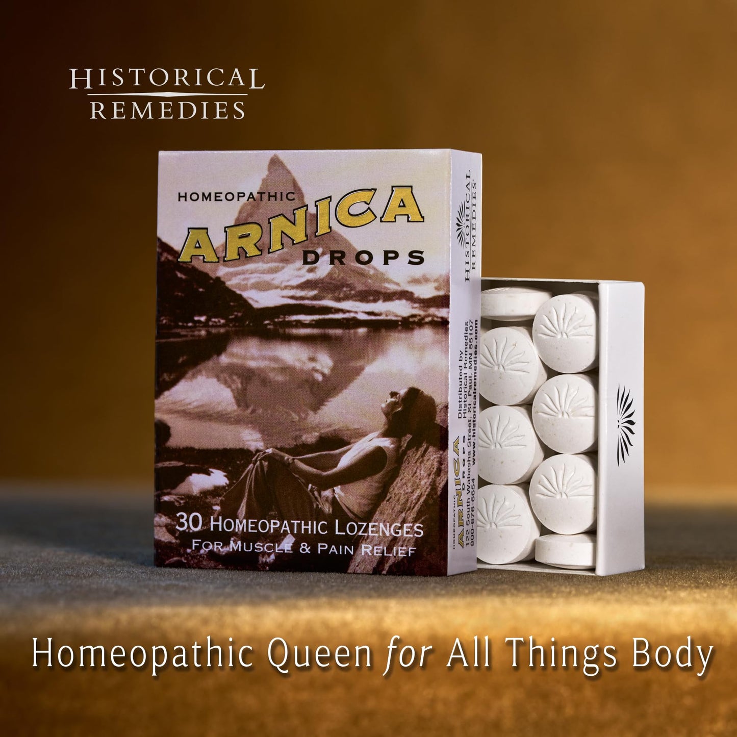 Historical Remedies Arnica Drops (1 Pack) | Natural First Aid for Injuries, Soreness & Fatigue | Organic Tangerine Flavor, Vegan & Gluten-Free