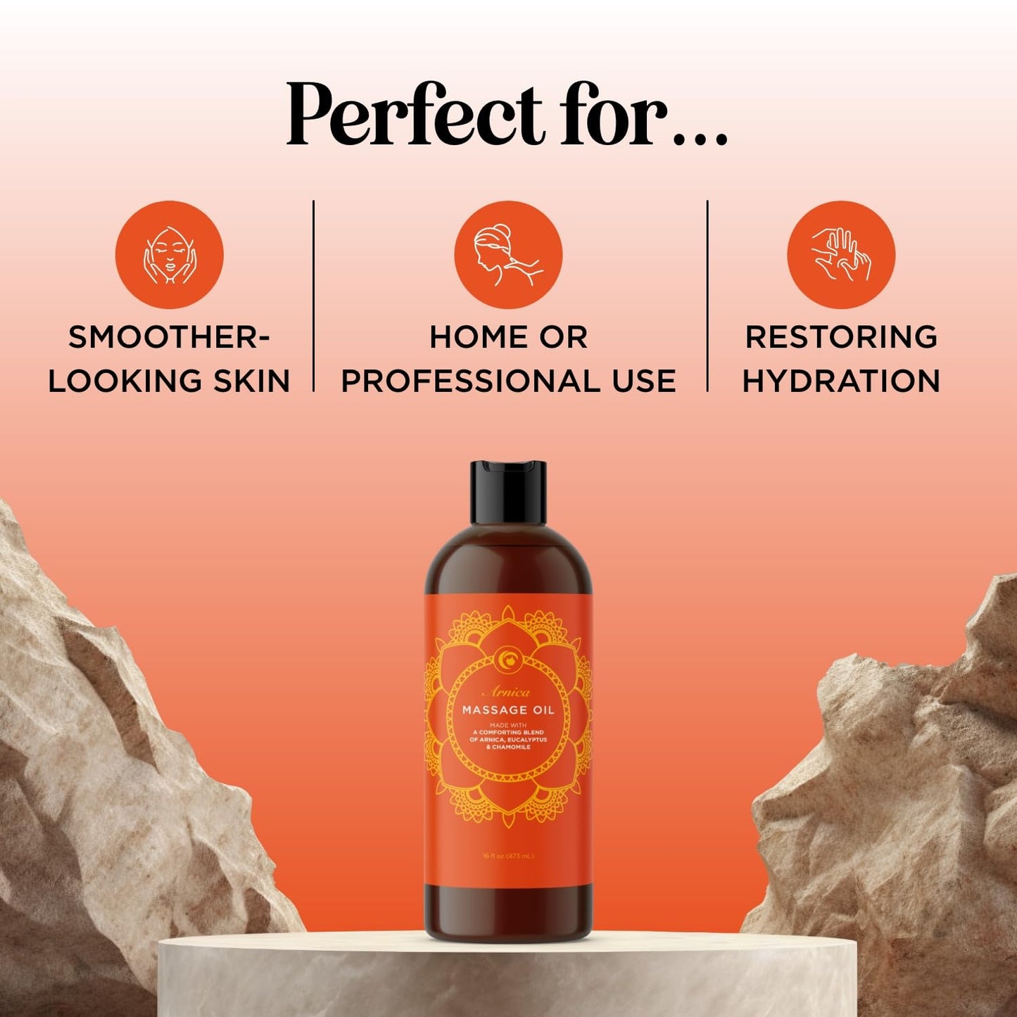Arnica Massage Oil for Muscle Relaxing – Full Body Relief (16 oz) – Vegan & Non-GMO