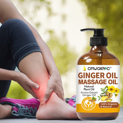 Ginger Massage Oil for Lymphatic Drainage | Natural Body Oil | Arnica & Sore Muscle Relief
