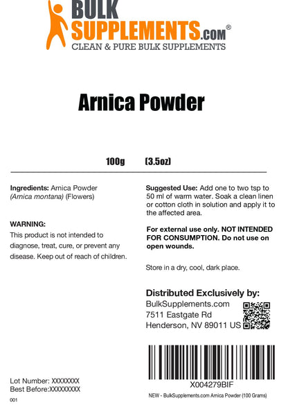 Arnica Powder 100g (3.5 oz) – Arnica Montana, Herbal Supplement | BulkSupplements