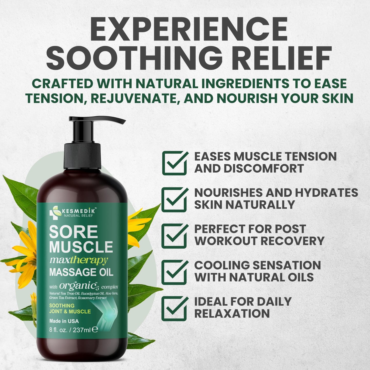 Sore Muscle Massage Oil – Arnica, Eucalyptus & Tea Tree (2-Pack)