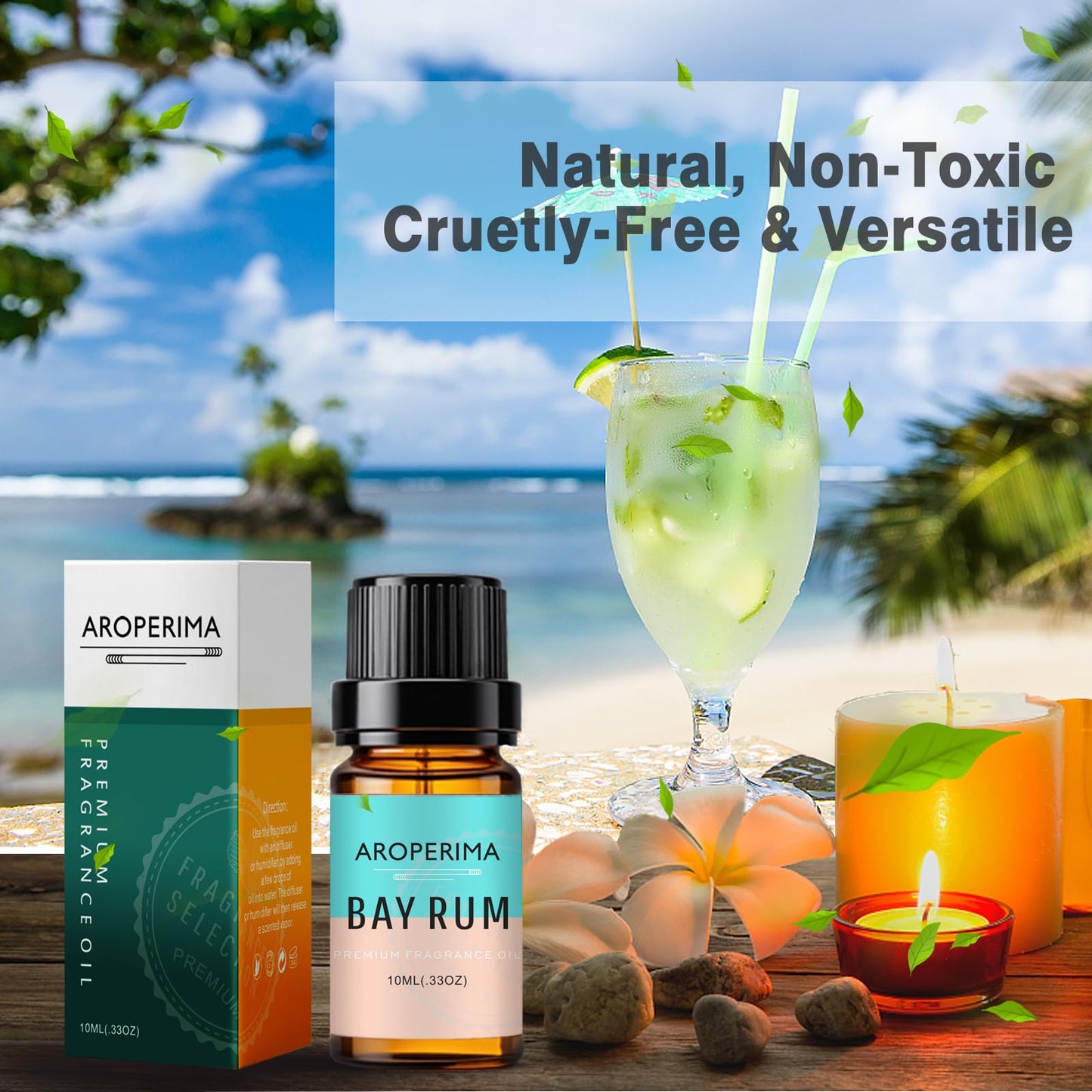 AROPERIMA Bay Rum Fragrance Oil - Premium 10ml for Diffusers, Candles & Soaps