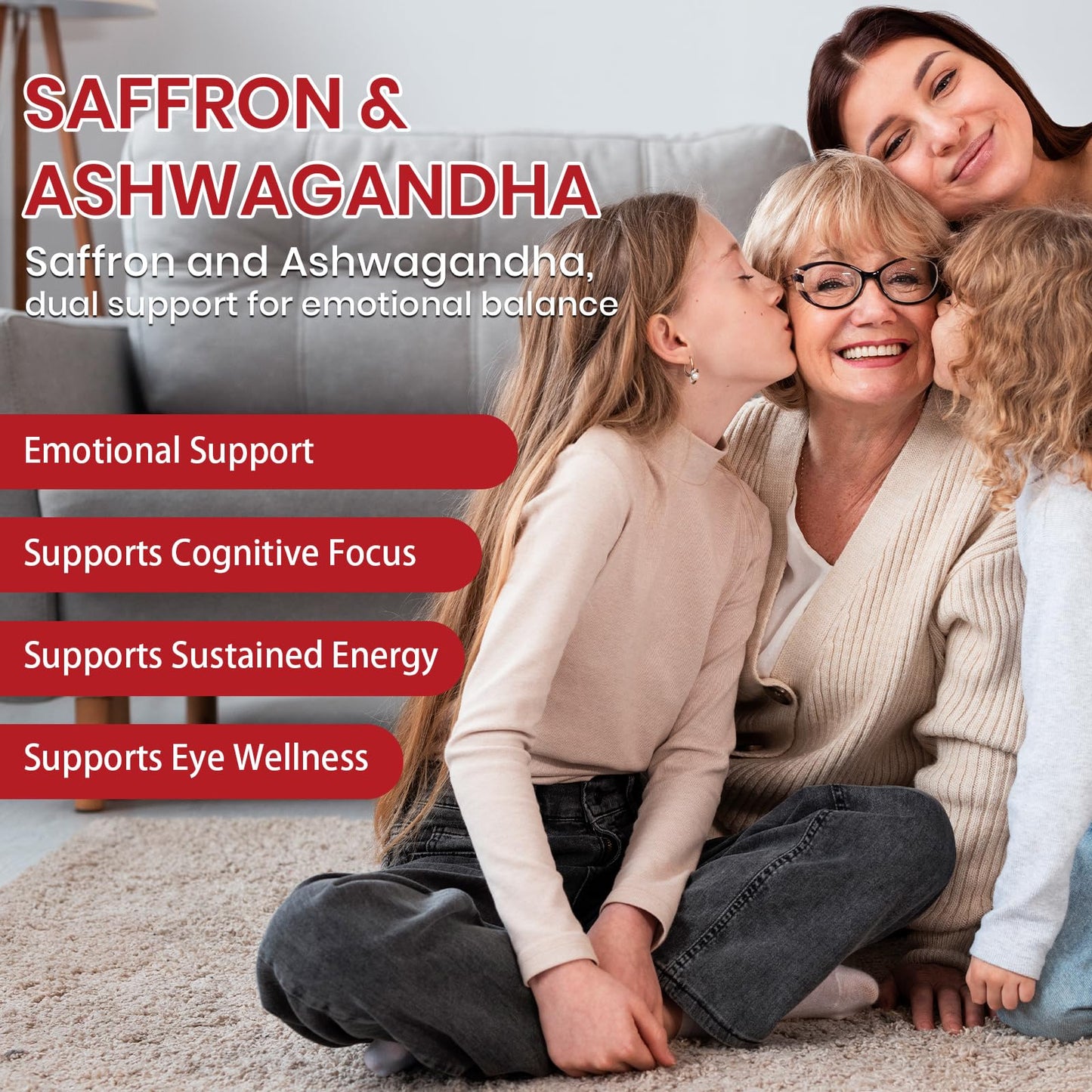 Arofum Saffron Extract with Ashwagandha – Mood & Focus Support, 120 Count