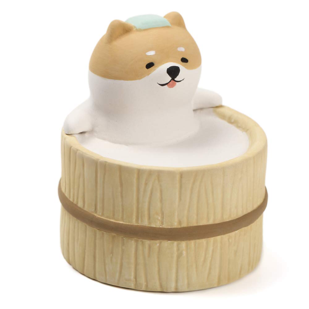Aroma Ceramic Stone Diffuser [Japan Import] - Non-Electric Passive Aromatherapy Diffuser, Cute Animal Design (Bathing Dog)