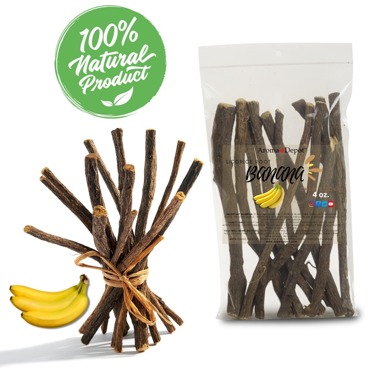 Aroma Depot Licorice Root Chew Sticks Variety Pack 2 oz - 10 Flavors