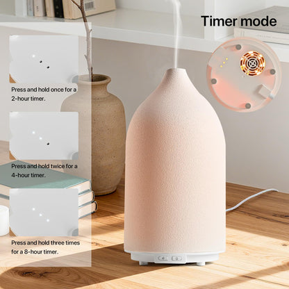 Aroma Diffuser 500ML Ceramic Ultrasonic – 7-Color LED, Auto Off