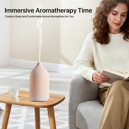 Aroma Diffuser 500ML Ceramic Ultrasonic – 7-Color LED, Auto Off