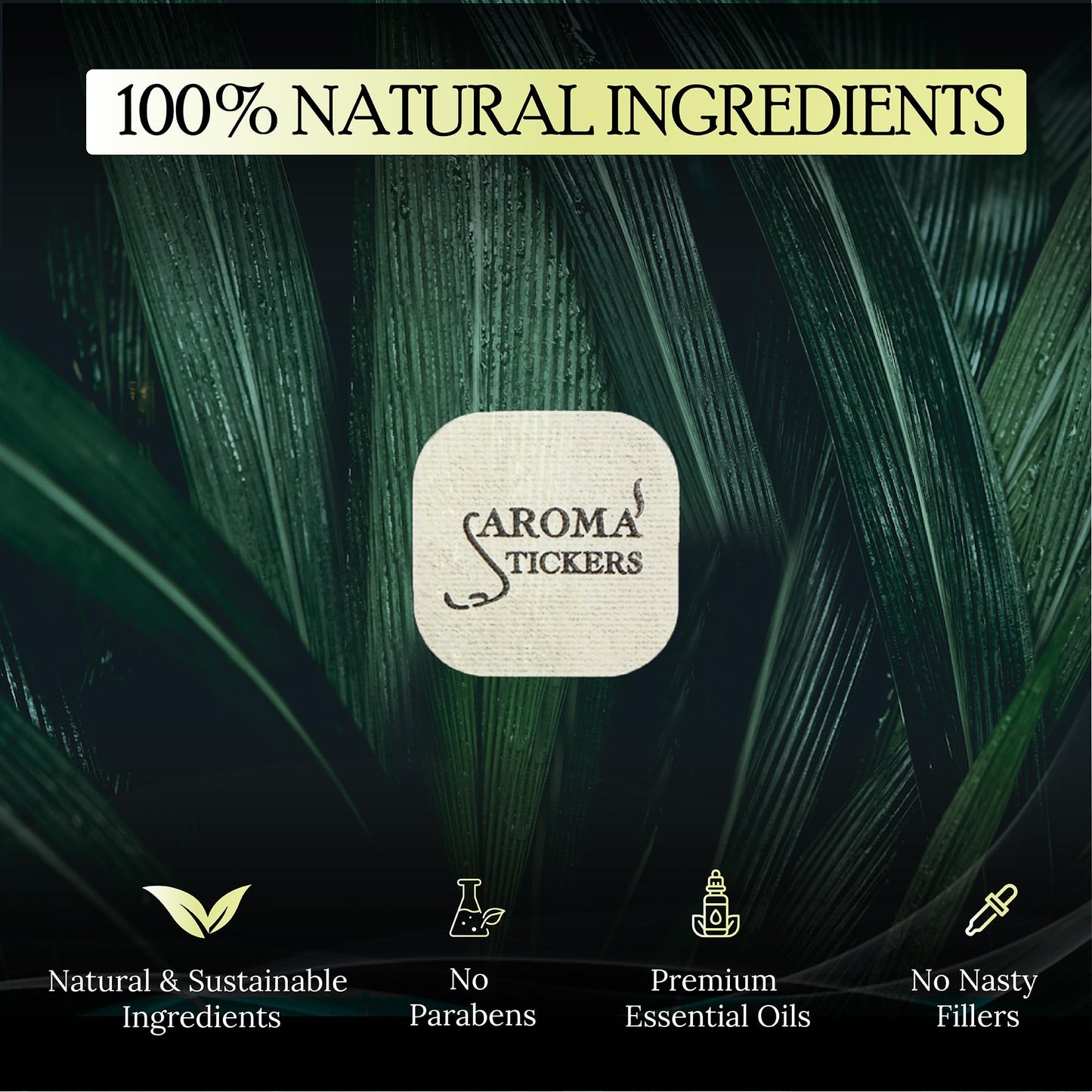 AROMA STICKERS® - 100% Natural Essential Oil Stickers (Pack of 5) for Face Mask & Pillow