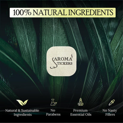 AROMA STICKERS® - 100% Natural Essential Oil Stickers (Pack of 5) for Face Mask & Pillow