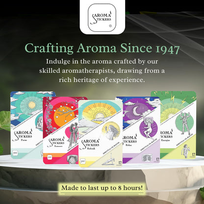 AROMA STICKERS Original Blend Edition – 60 Natural Diffuser Stickers (5 Blends, 12 Each)