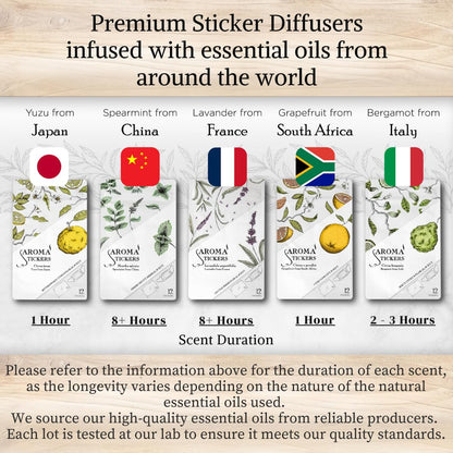 AROMA STICKERS® Spearmint – 100% Natural Essential Oil Scented Mask Stickers (12 Stickers/pc) | Face Mask & Pillow