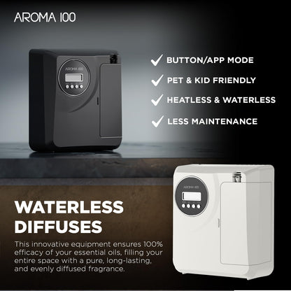 Waterless Diffuser for 2000 sq ft | App Control | Black