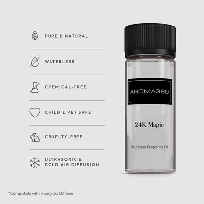 Aroma360 Hourglass Diffuser Oil (24K Magic) – Lemongrass, Bergamot & Laurel