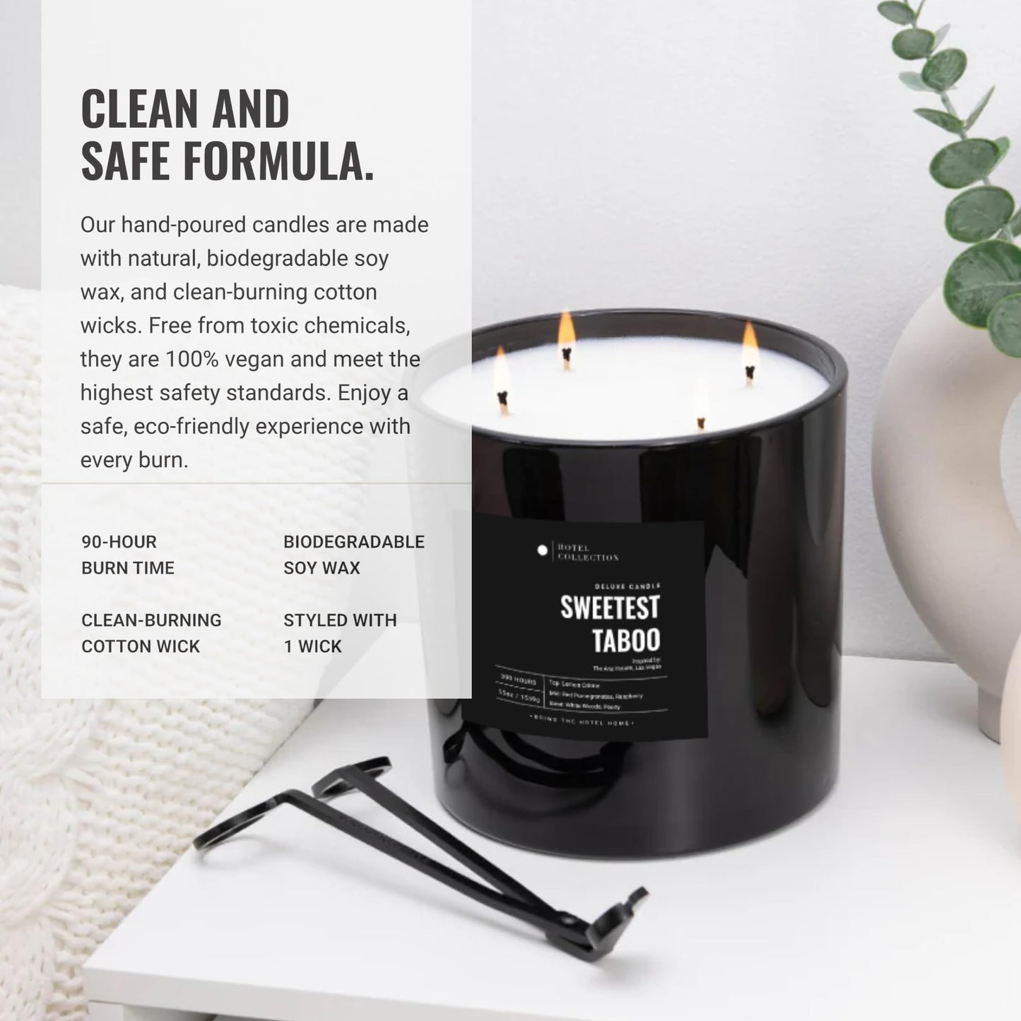 Aroma360 Black Velvet Scented Candle 55oz – Luxury Hotels Inspired, 300 Hour Burn Time