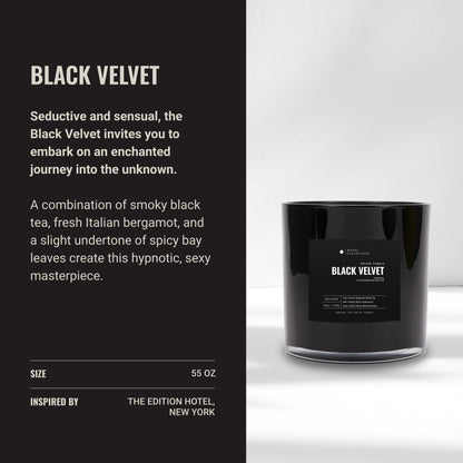 Aroma360 Black Velvet Scented Candle 55oz – Luxury Hotels Inspired, 300 Hour Burn Time