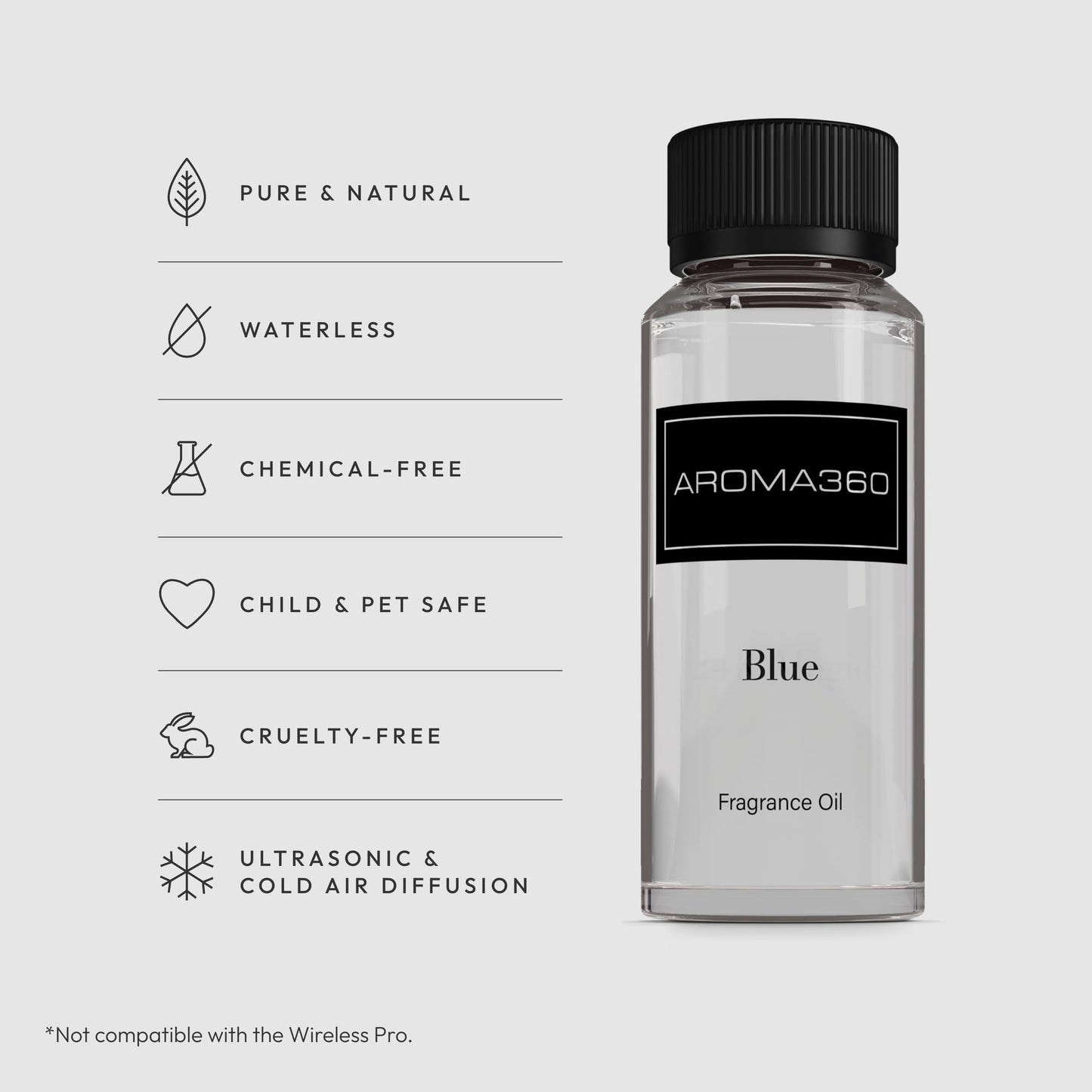 Aroma360 Blue Diffuser Oil Blend | Luxury Reed Diffuser Aromatherapy | Blue Cedar, Lavender & Eucalyptus | 4.1 fl oz (120 mL)