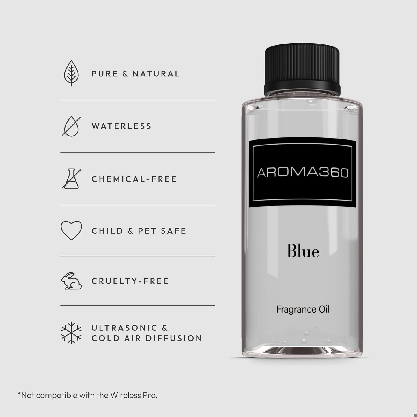 Aroma360 Blue Diffuser Oil Blend | Luxury Essential Aromatherapy Reed Diffuser | 6.7 fl oz (200 mL)